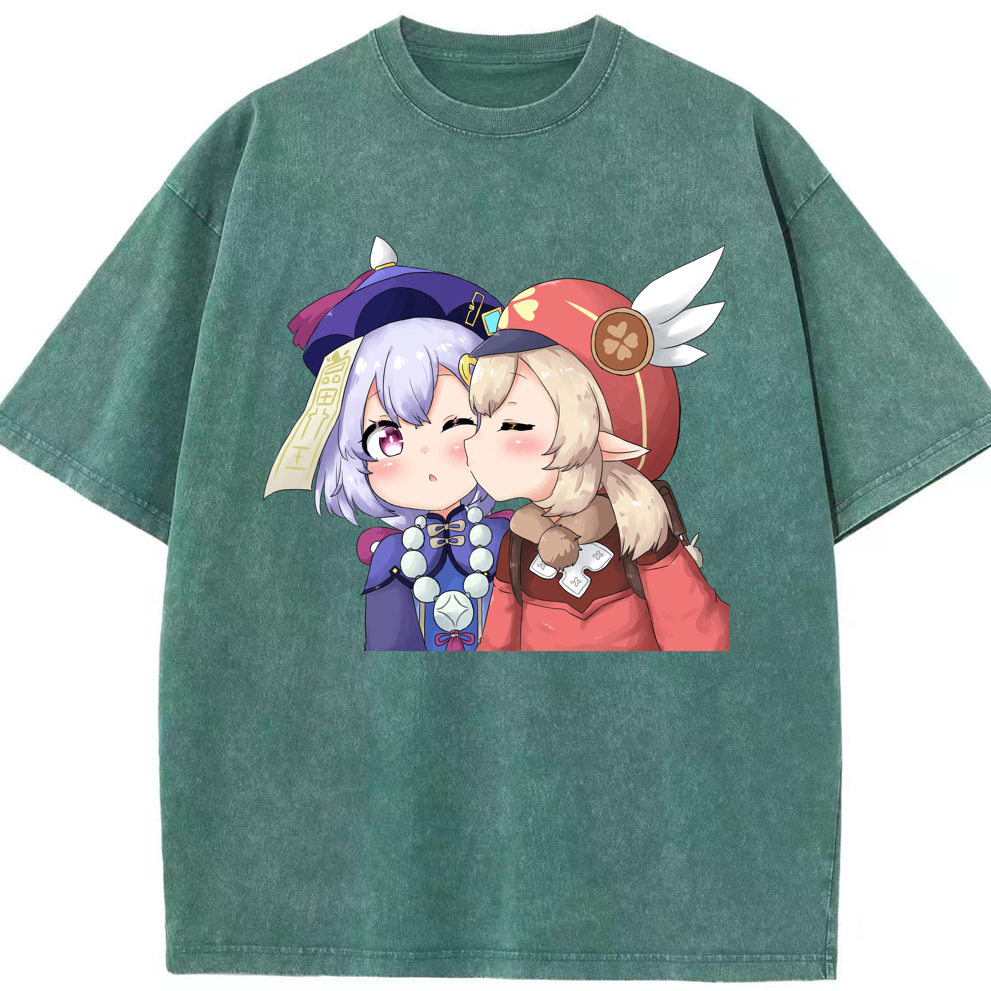 げんし神 七七 なな  genshin Nana 綿100% ヴィンテージ風 半袖Tシャツ（フロントプリント）